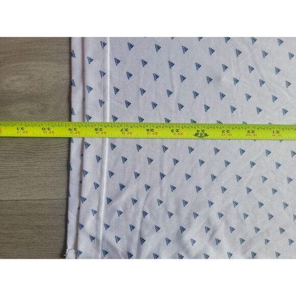 Adidas Mens XL White Golf Polo Shirt Blue Triangle Print Short Sleeve Lightweigh - Picture 4 of 5